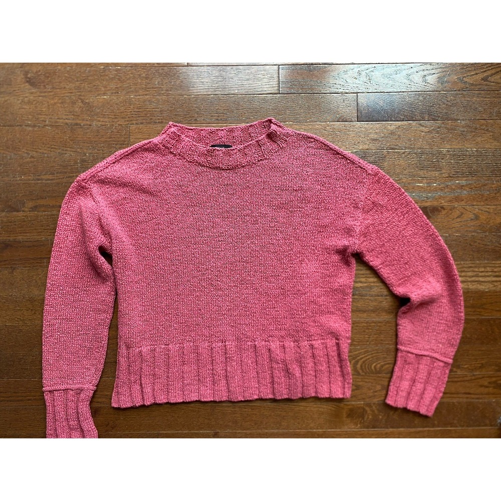 J Crew Faded Red Cotton Blend Loose‎ Weave Sweater M